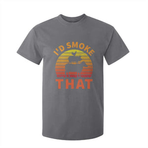 Funny BBQ T Shirt For Kid I'd Smoke That Barbecue Retro Grilling Gifts TS10 Charcoal Print Your Wear