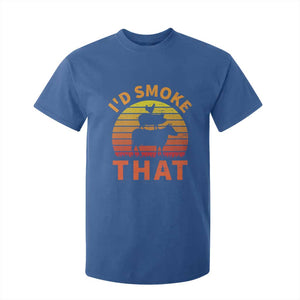Funny BBQ T Shirt For Kid I'd Smoke That Barbecue Retro Grilling Gifts TS10 Royal Blue Print Your Wear