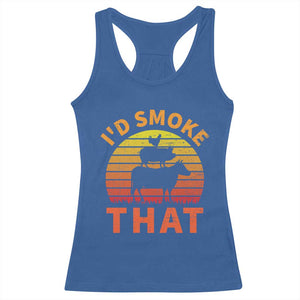 Funny BBQ Racerback Tank Top I'd Smoke That Barbecue Retro Grilling Gifts TS10 Royal Blue Print Your Wear