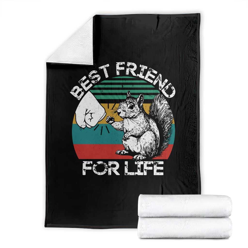 Squirrel Lover Throw Blanket Funny Vintage Squirrel Gift Best Friend For Life TS10 Black Print Your Wear