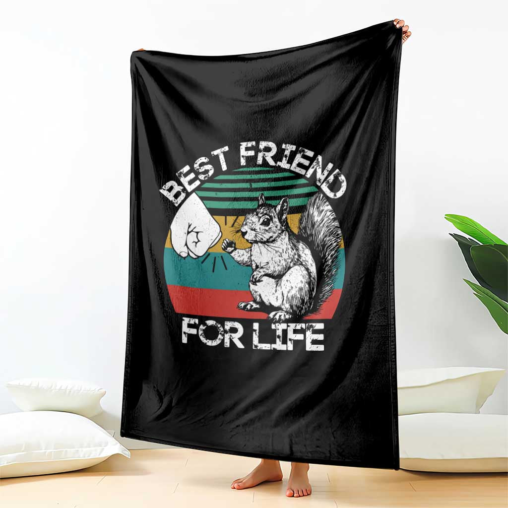 Squirrel Lover Throw Blanket Funny Vintage Squirrel Gift Best Friend For Life TS10 Print Your Wear