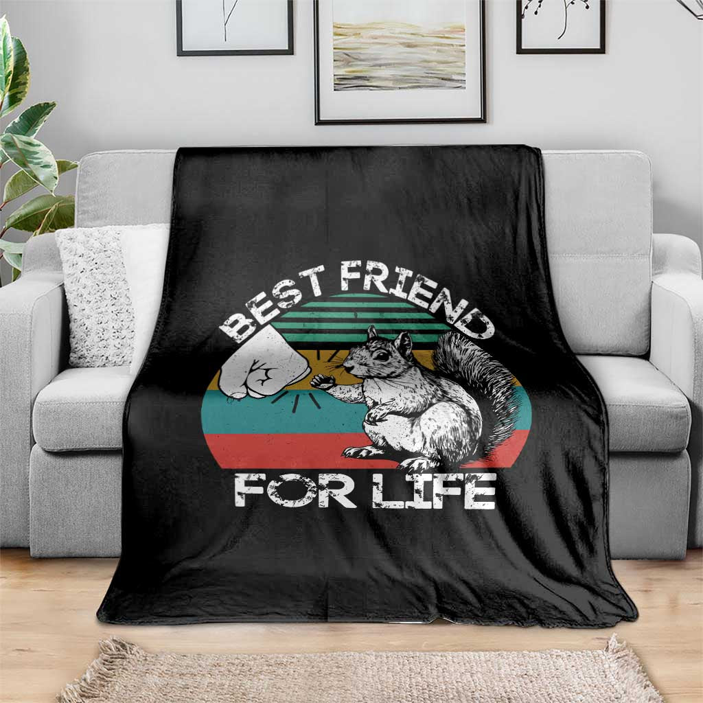 Squirrel Lover Throw Blanket Funny Vintage Squirrel Gift Best Friend For Life TS10 Print Your Wear