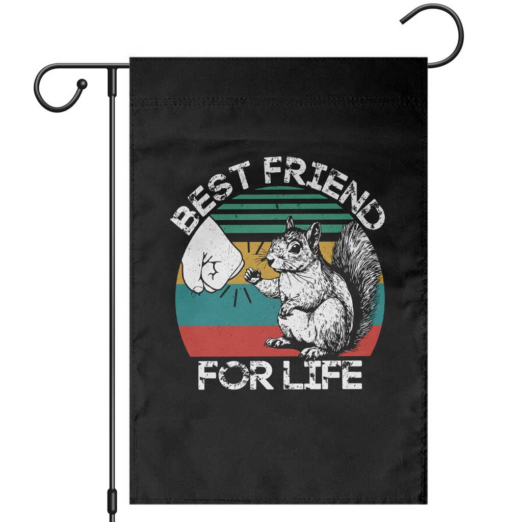 Squirrel Lover Garden Flag Funny Vintage Squirrel Gift Best Friend For Life TS10 Black Print Your Wear