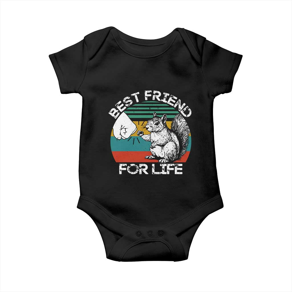Squirrel Lover Baby Onesie Funny Vintage Squirrel Gift Best Friend For Life TS10 Black Print Your Wear