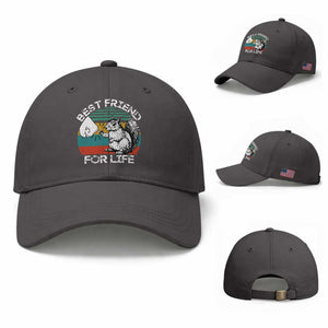 Squirrel Lover Baseball Cap Funny Vintage Squirrel Gift Best Friend For Life TS10 Baseball Cap Universal Fit Dark Gray Print Your Wear