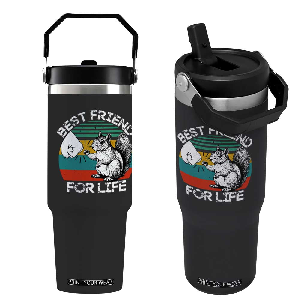 Squirrel Lover Flip Straw Tumbler Funny Vintage Squirrel Gift Best Friend For Life TS10 One Size: 30 oz Black Print Your Wear