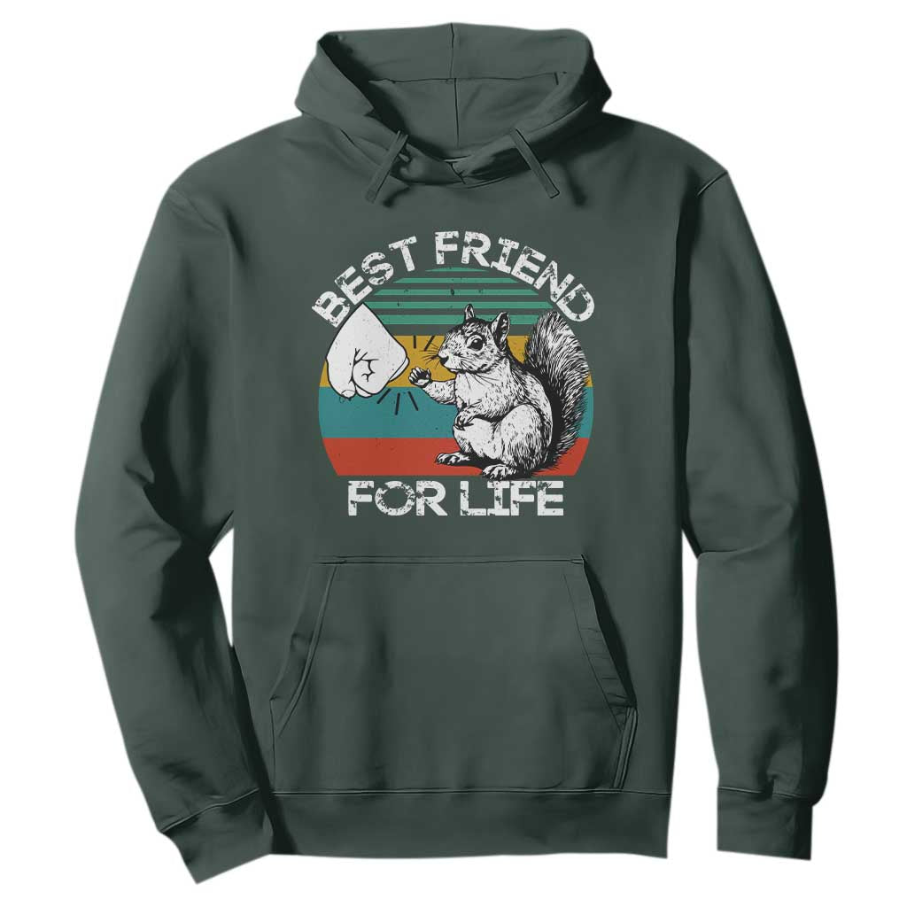 Squirrel Lover Hoodie Funny Vintage Squirrel Gift Best Friend For Life TS10 Dark Forest Green Print Your Wear