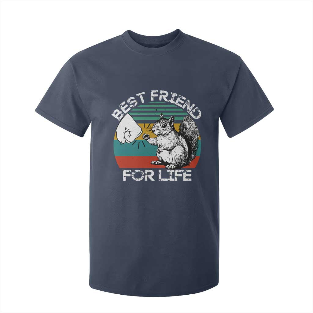 Squirrel Lover T Shirt For Kid Funny Vintage Squirrel Gift Best Friend For Life TS10 Navy Print Your Wear