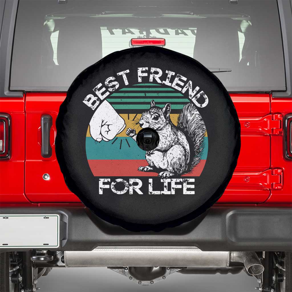 Squirrel Lover Spare Tire Cover Funny Vintage Squirrel Gift Best Friend For Life TS10 Black Print Your Wear