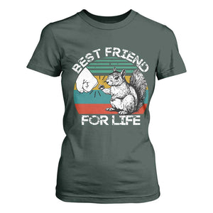 Squirrel Lover T Shirt For Women Funny Vintage Squirrel Gift Best Friend For Life TS10 Dark Forest Green Print Your Wear