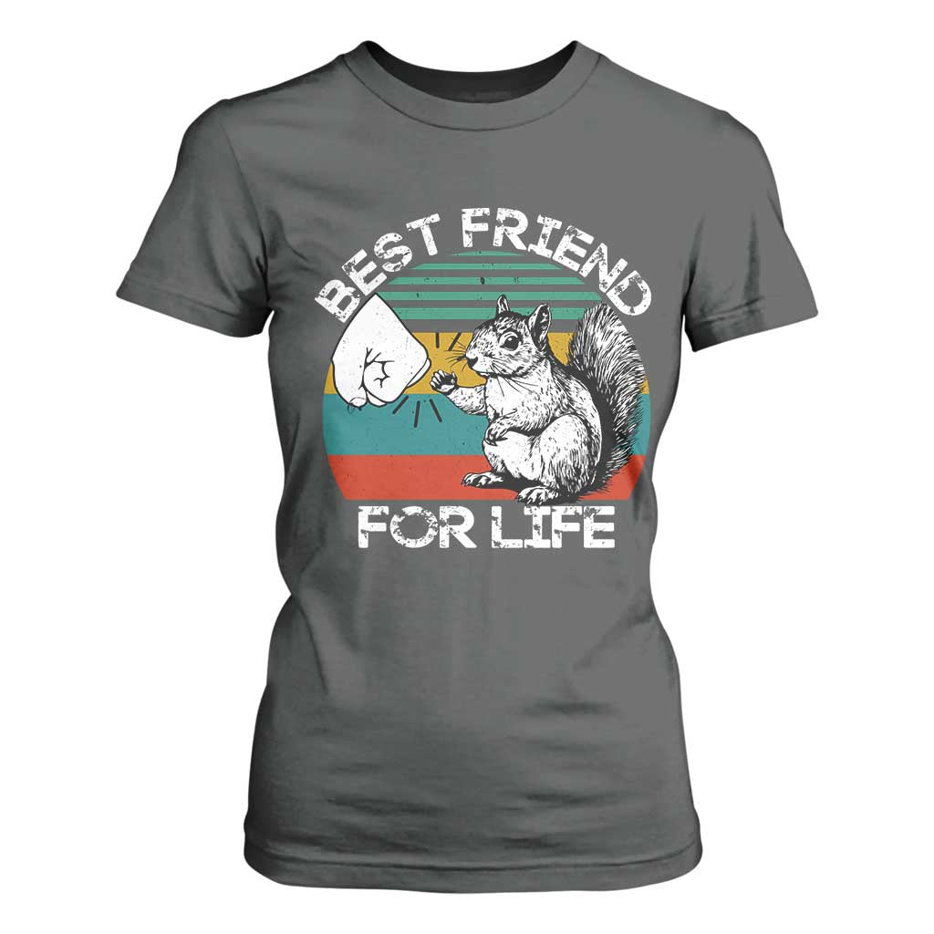Squirrel Lover T Shirt For Women Funny Vintage Squirrel Gift Best Friend For Life TS10 Dark Heather Print Your Wear