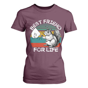 Squirrel Lover T Shirt For Women Funny Vintage Squirrel Gift Best Friend For Life TS10 Maroon Print Your Wear