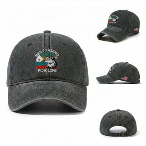 Squirrel Lover Washed Cotton Baseball Cap Funny Vintage Squirrel Gift Best Friend For Life TS10 Washed Cap Universal Fit Dark Green Print Your Wear