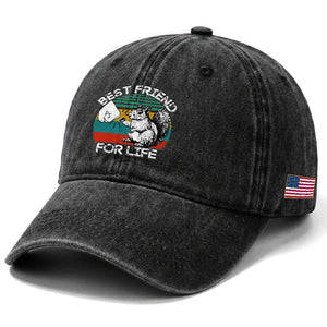 Squirrel Lover Washed Cotton Baseball Cap Funny Vintage Squirrel Gift Best Friend For Life TS10 Print Your Wear