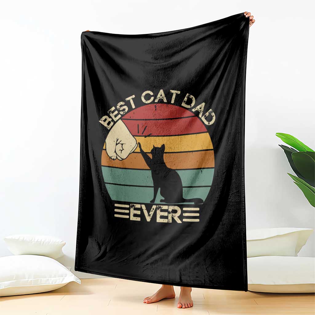 Best Cat Dad Ever Throw Blanket Funny Cat Lover Gift Fathers Day TS10 Print Your Wear