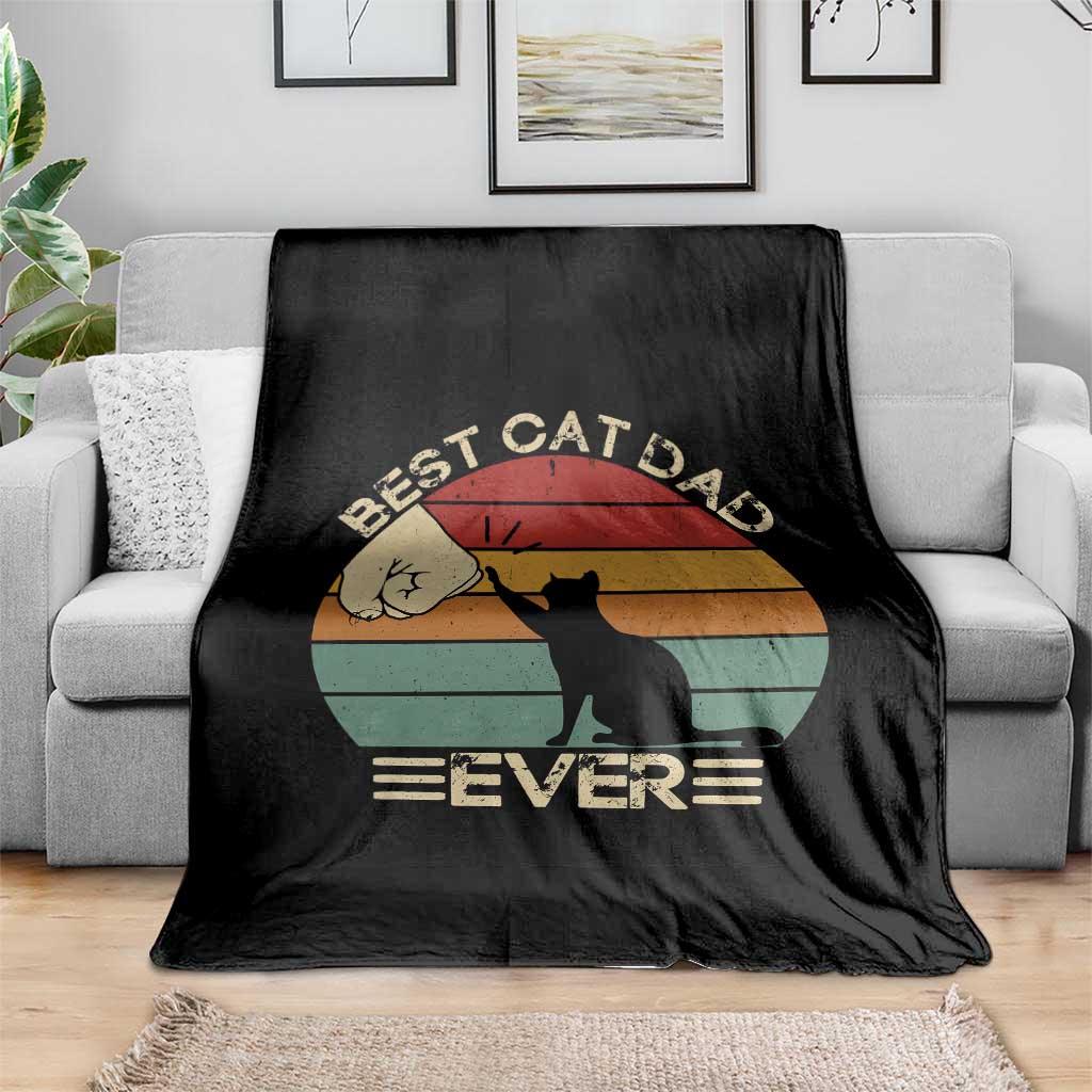 Best Cat Dad Ever Throw Blanket Funny Cat Lover Gift Fathers Day TS10 Print Your Wear