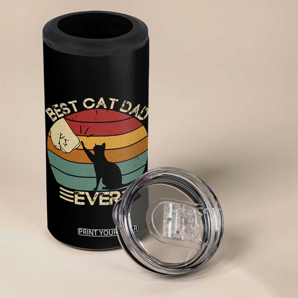 Best Cat Dad Ever 4 in 1 Can Cooler Tumbler Funny Cat Lover Gift Fathers Day TS10 Print Your Wear