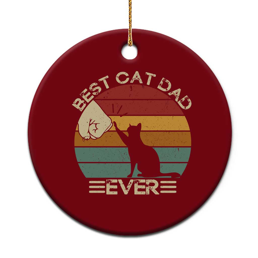 Best Cat Dad Ever Ceramic Ornament Funny Cat Lover Gift Fathers Day TS10 1pc Red Print Your Wear