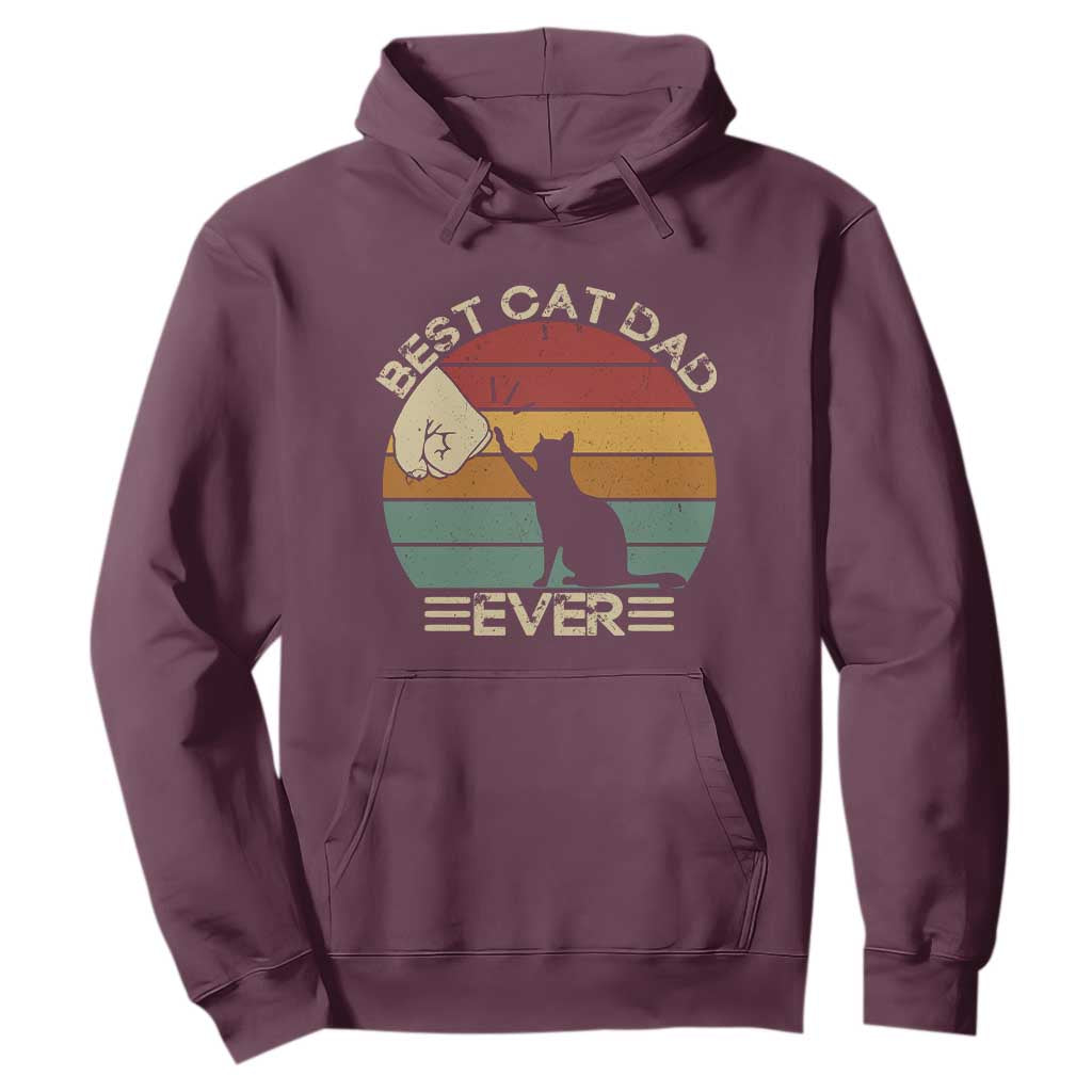 Best Cat Dad Ever Hoodie Funny Cat Lover Gift Fathers Day TS10 Maroon Print Your Wear