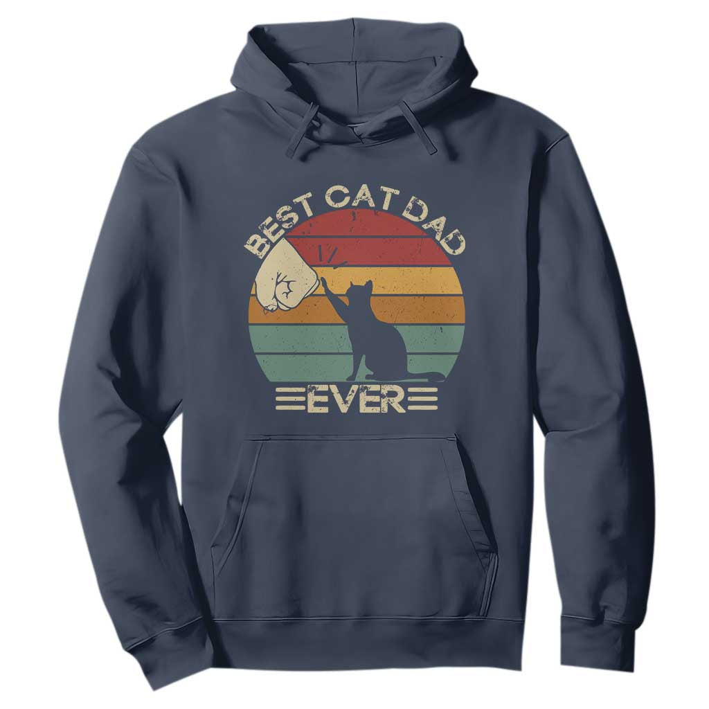 Best Cat Dad Ever Hoodie Funny Cat Lover Gift Fathers Day TS10 Navy Print Your Wear