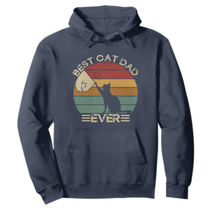 Best Cat Dad Ever Hoodie Funny Cat Lover Gift Fathers Day TS10 Navy Print Your Wear