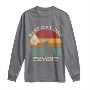 Best Cat Dad Ever Long Sleeve Shirt Funny Cat Lover Gift Fathers Day TS10 Charcoal Print Your Wear