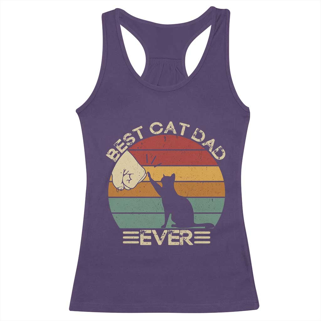 Best Cat Dad Ever Racerback Tank Top Funny Cat Lover Gift Fathers Day TS10 Purple Print Your Wear