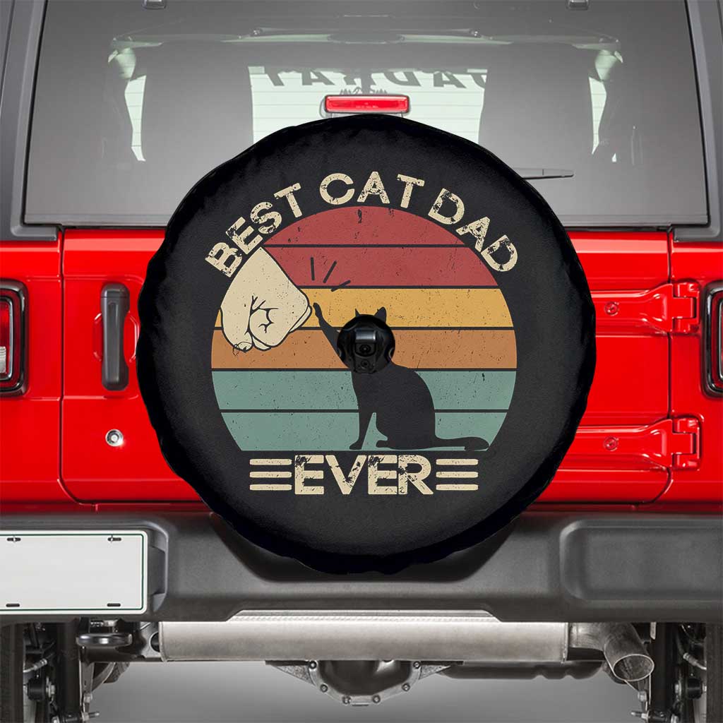Best Cat Dad Ever Spare Tire Cover Funny Cat Lover Gift Fathers Day TS10 Black Print Your Wear
