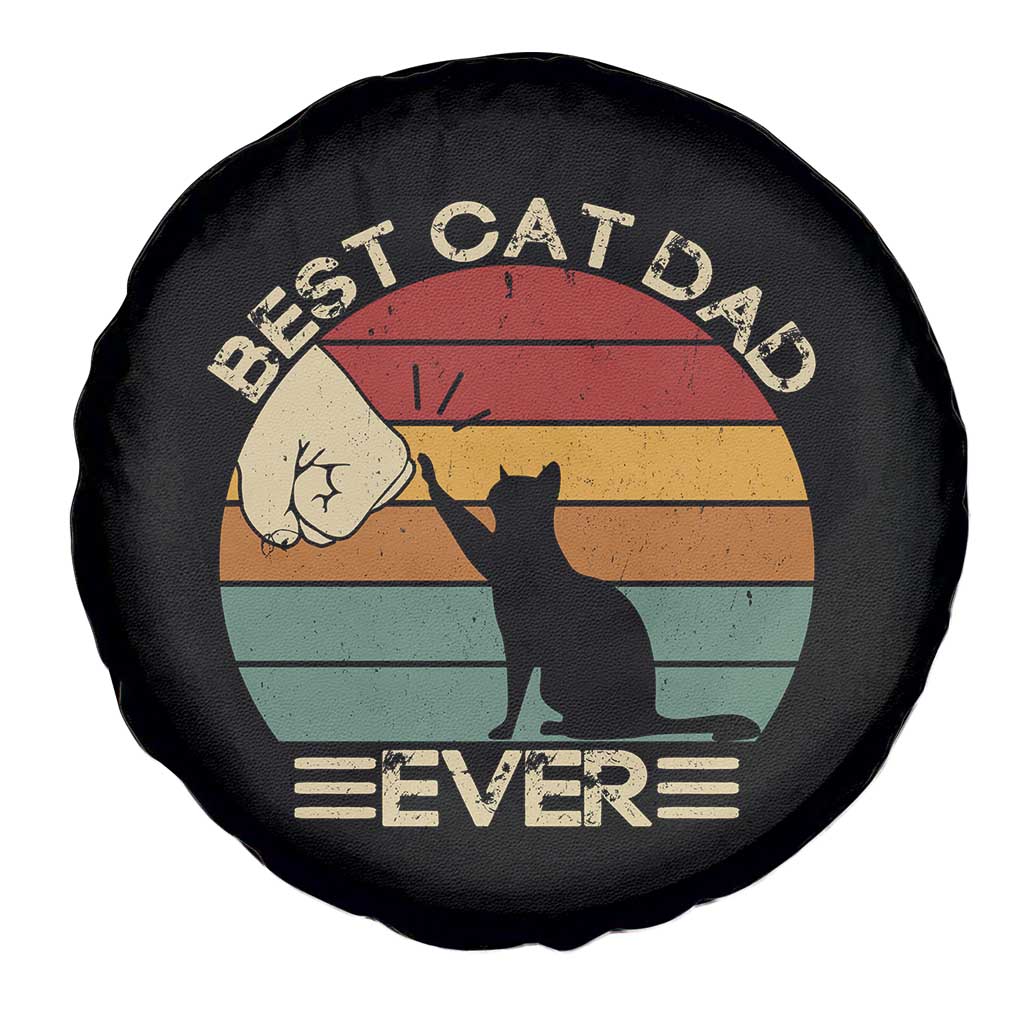 Best Cat Dad Ever Spare Tire Cover Funny Cat Lover Gift Fathers Day TS10 Print Your Wear