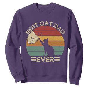 Best Cat Dad Ever Sweatshirt Funny Cat Lover Gift Fathers Day TS10 Purple Print Your Wear
