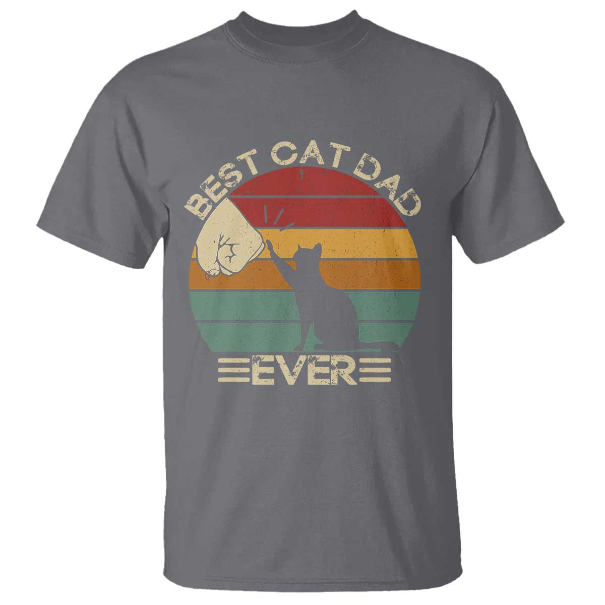 Best Cat Dad Ever T Shirt Funny Cat Lover Gift Fathers Day TS10 Charcoal Print Your Wear