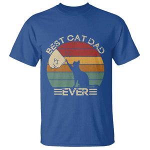 Best Cat Dad Ever T Shirt Funny Cat Lover Gift Fathers Day TS10 Royal Blue Print Your Wear