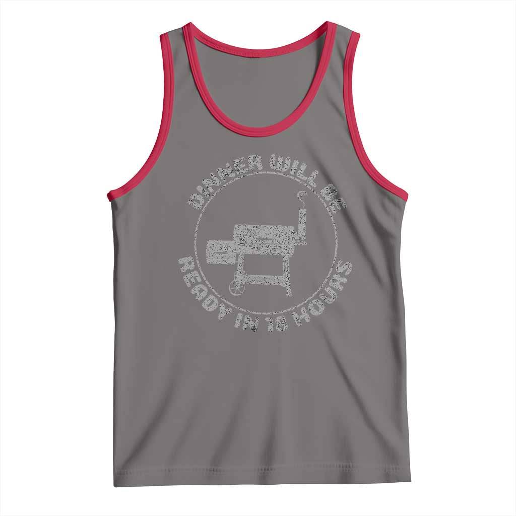 BBQ Tank Top Dinner Will Be Ready in 18 Hours Meat Smoker TS10 Deep Heather Red Print Your Wear