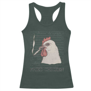 Fried Chicken 420 Racerback Tank Top Funny Weed Stoner Cannabis TS10 Dark Forest Green Print Your Wear