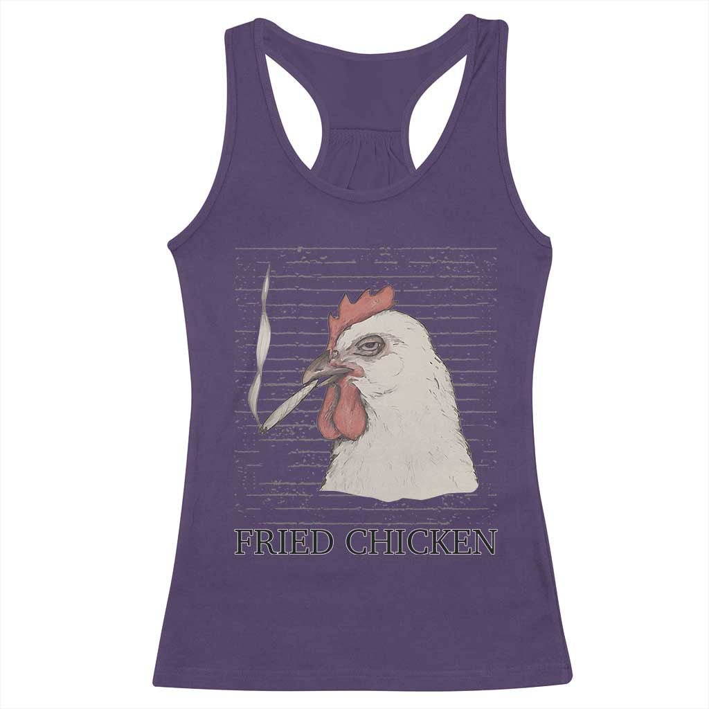 Fried Chicken 420 Racerback Tank Top Funny Weed Stoner Cannabis TS10 Purple Print Your Wear