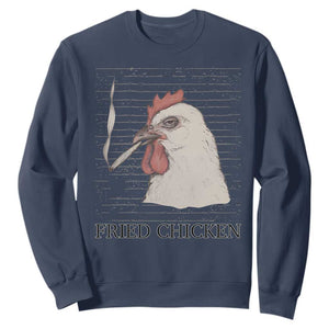 Fried Chicken 420 Sweatshirt Funny Weed Stoner Cannabis TS10 Navy Print Your Wear