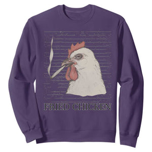 Fried Chicken 420 Sweatshirt Funny Weed Stoner Cannabis TS10 Purple Print Your Wear