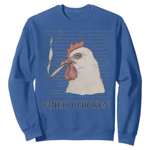Fried Chicken 420 Sweatshirt Funny Weed Stoner Cannabis TS10 Royal Blue Print Your Wear