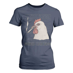 Fried Chicken 420 T Shirt For Women Funny Weed Stoner Cannabis TS10 Navy Print Your Wear