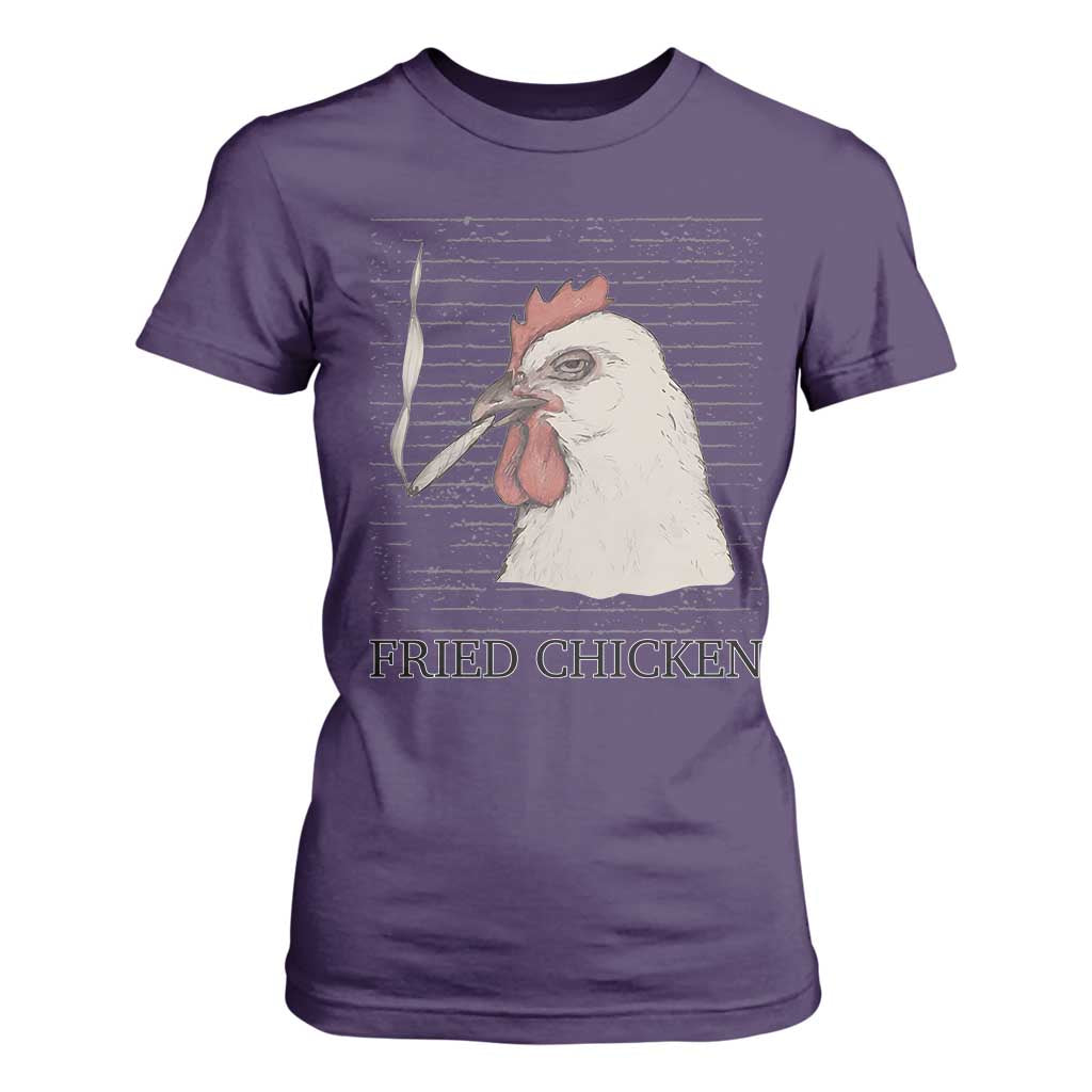 Fried Chicken 420 T Shirt For Women Funny Weed Stoner Cannabis TS10 Purple Print Your Wear