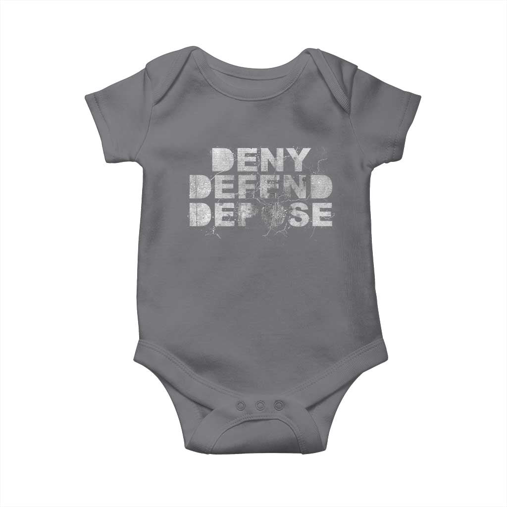 Deny Defend Depose Baby Onesie Unisex Classic TS10 Charcoal Print Your Wear