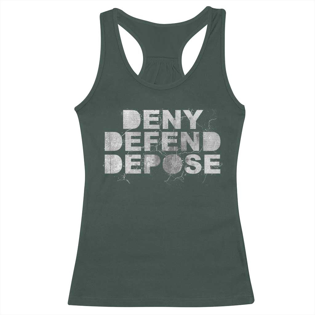 Deny Defend Depose Racerback Tank Top Unisex Classic TS10 Dark Forest Green Print Your Wear