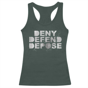Deny Defend Depose Racerback Tank Top Unisex Classic TS10 Dark Forest Green Print Your Wear