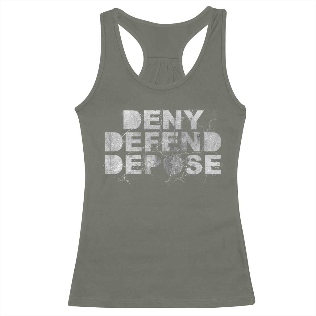 Deny Defend Depose Racerback Tank Top Unisex Classic TS10 Military Green Print Your Wear