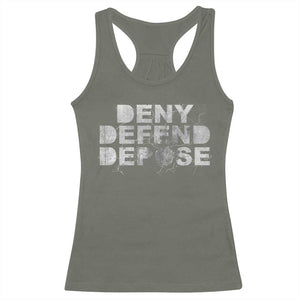 Deny Defend Depose Racerback Tank Top Unisex Classic TS10 Military Green Print Your Wear