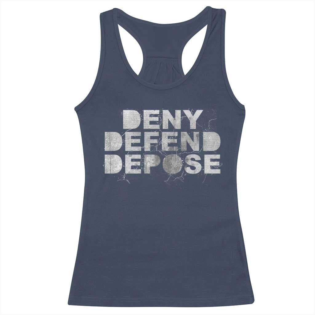 Deny Defend Depose Racerback Tank Top Unisex Classic TS10 Navy Print Your Wear