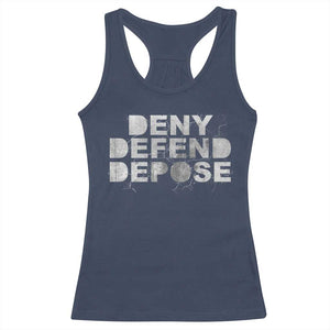 Deny Defend Depose Racerback Tank Top Unisex Classic TS10 Navy Print Your Wear