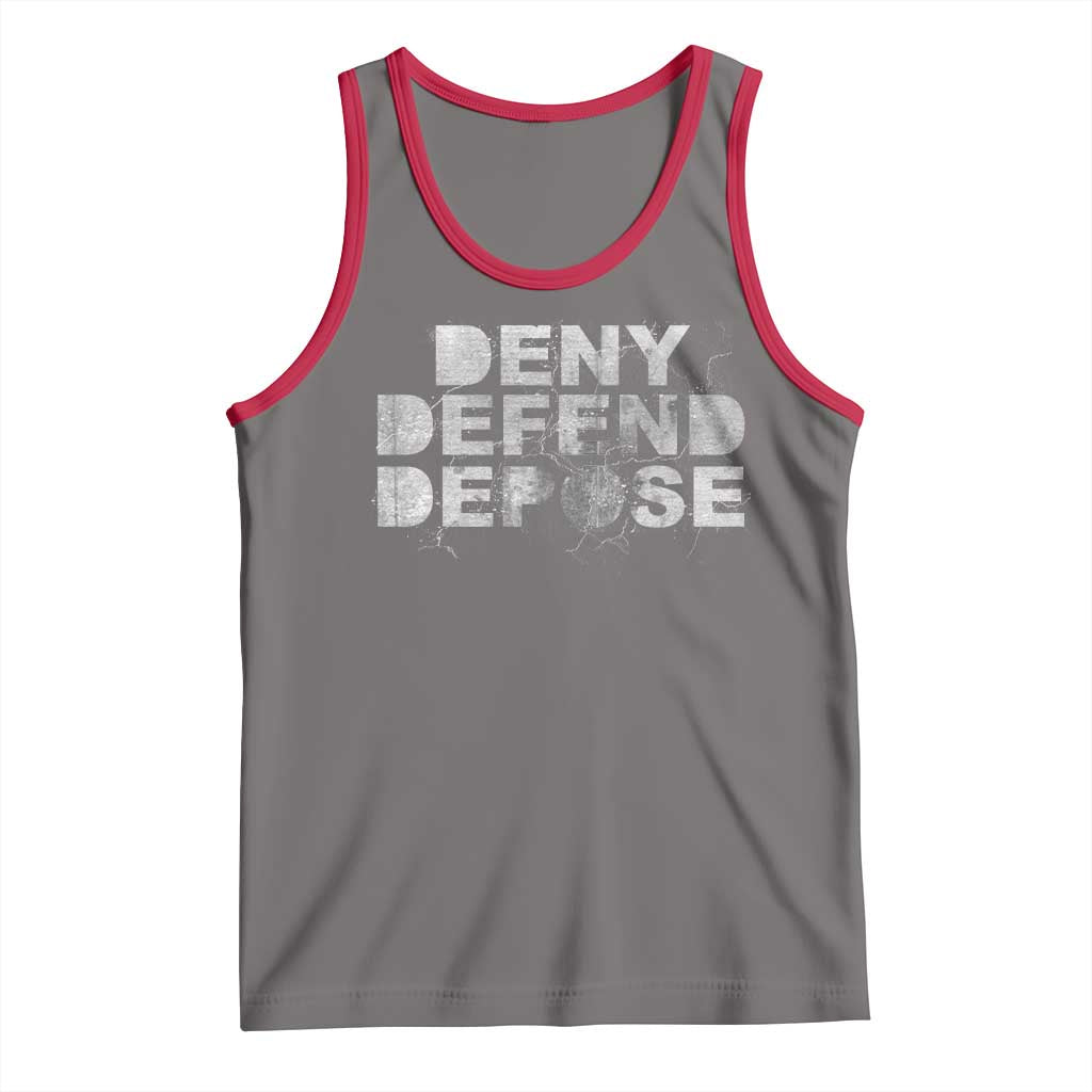 Deny Defend Depose Tank Top Unisex Classic TS10 Deep Heather Red Print Your Wear