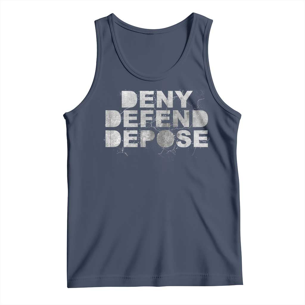 Deny Defend Depose Tank Top Unisex Classic TS10 Navy Print Your Wear