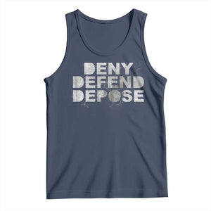 Deny Defend Depose Tank Top Unisex Classic TS10 Navy Print Your Wear